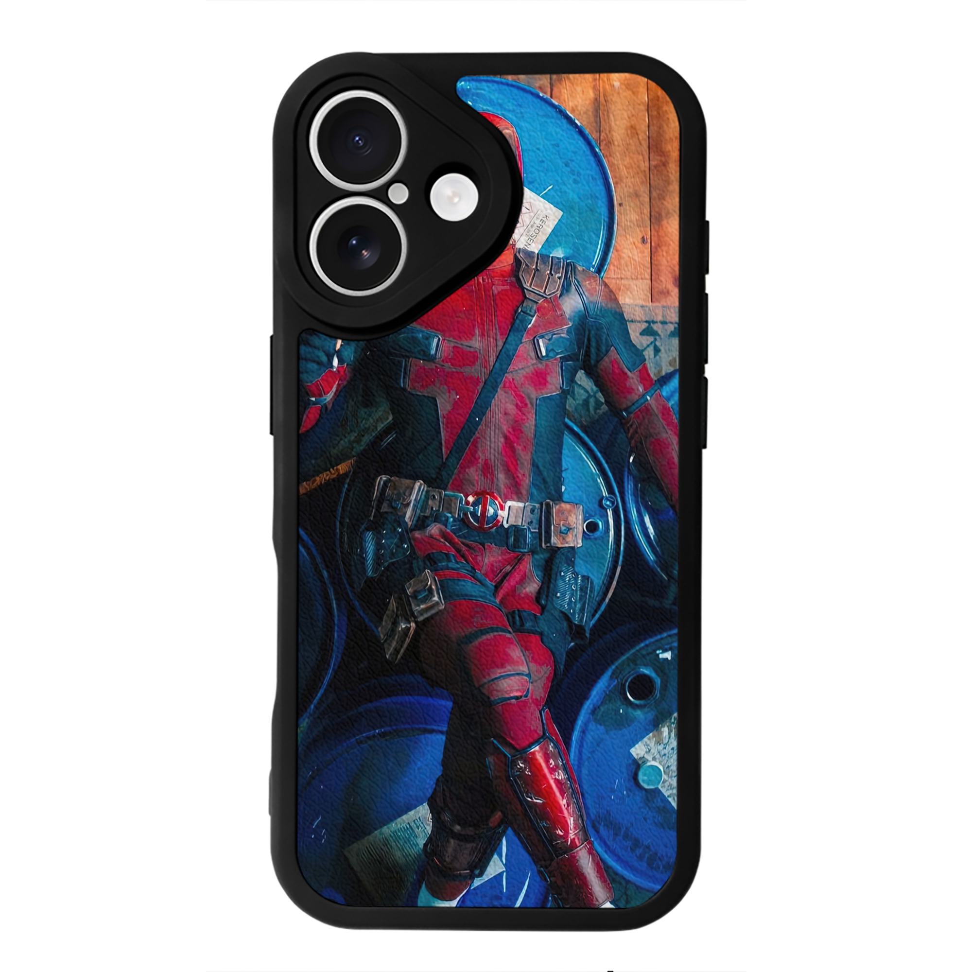 （画像用） Deadpool デッドプール 【iPhone 16シリーズ対応】シリコンスマホケース（レザー調） 材質：シリコン